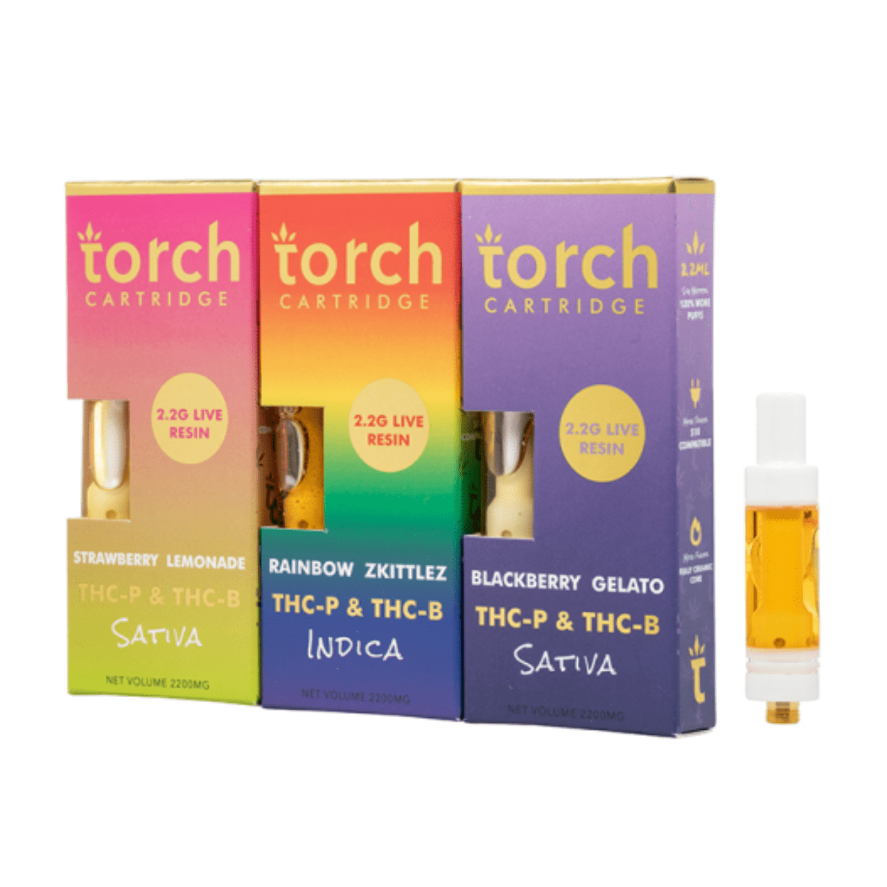 TORCH LIVE RESIN THCP & THCB 2.2GRAM CARTRIDGE Pineapple Haze