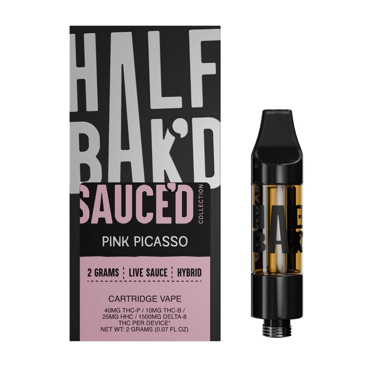 Half Bak’d Sauce’D Exotix THC-P Cartridge 2G Pink Picasso Hybrid