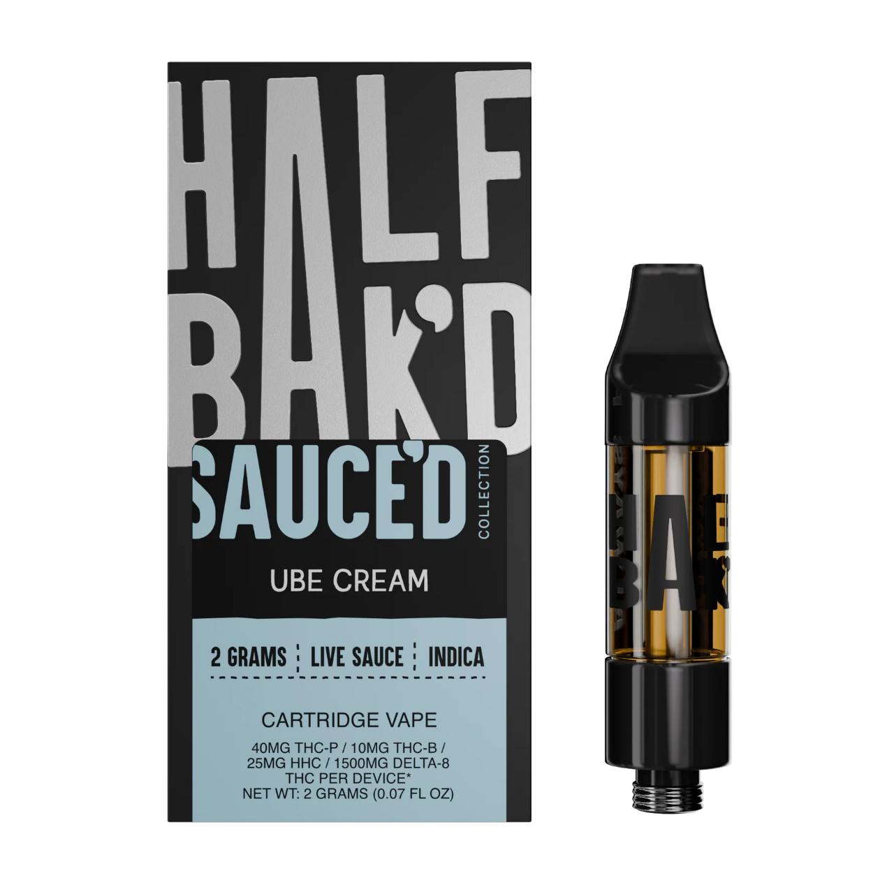 Half Bak’d Sauce’D Exotix THC-P Cartridge 2G Ube Cream Indica