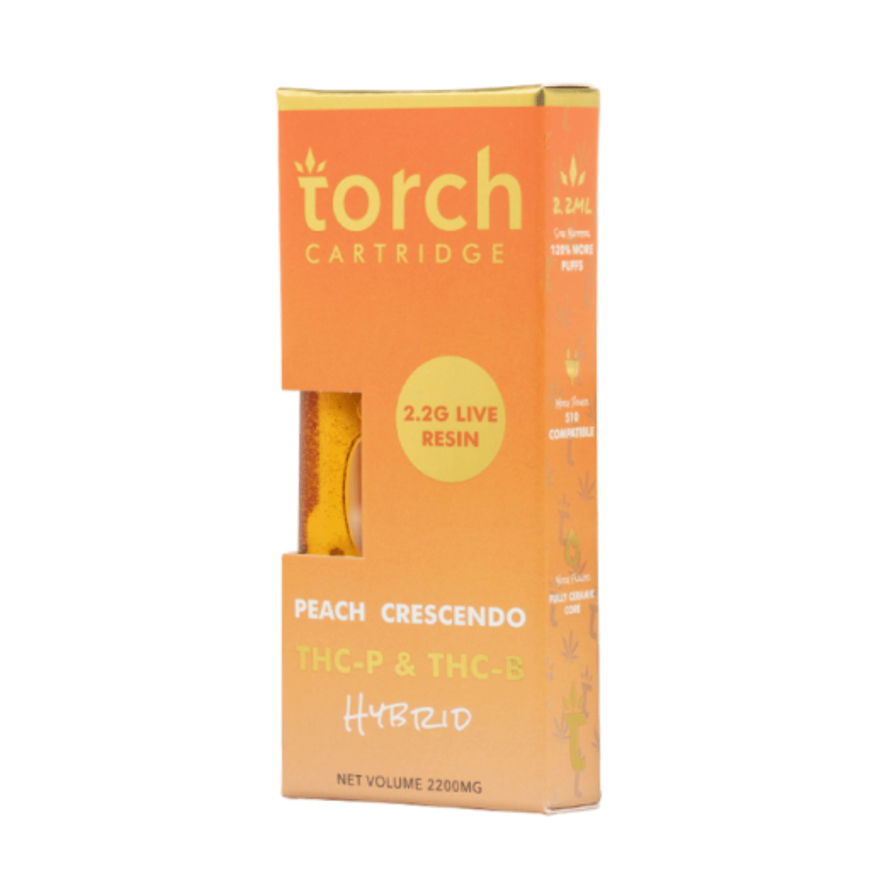 TORCH - LIVE RESIN THCP & THCB 2.2GRAM CARTRIDGE - Peach Crescendo (Hybrid)