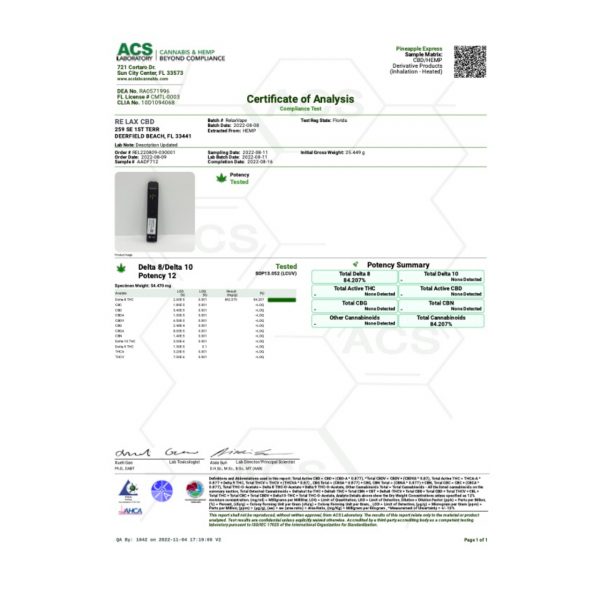 D8-HI Delta 8 Vape Cartridge | 1g