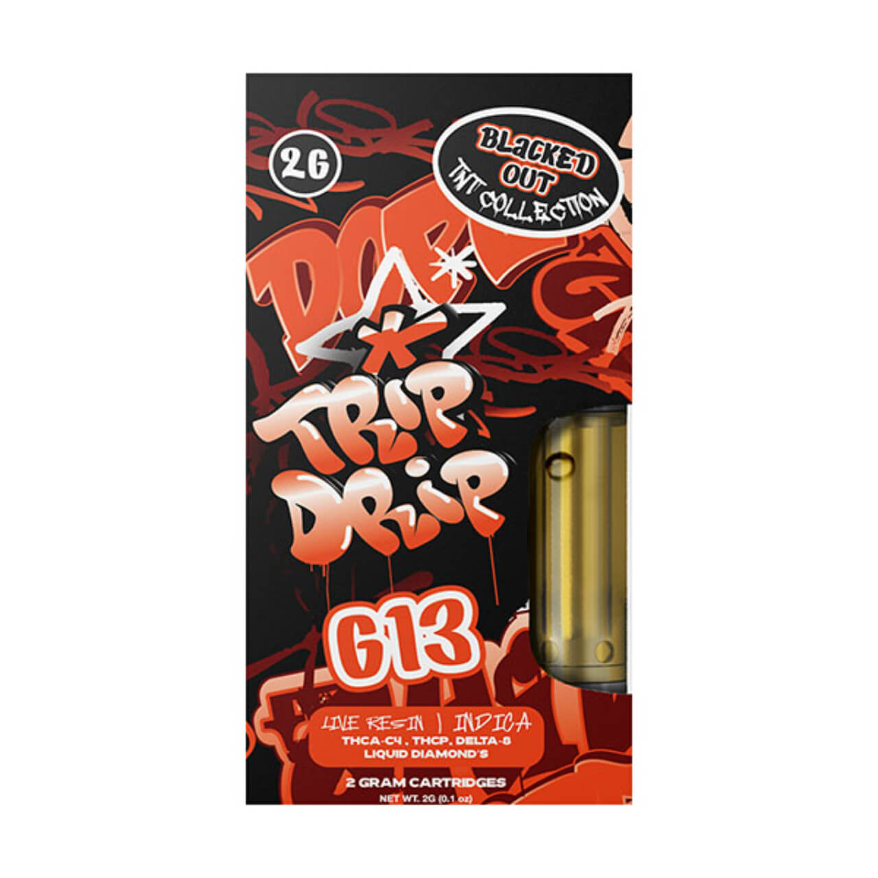 Trip Drip Blacked Out TNT Collection Live Resin THC-A Cartridge | 2G