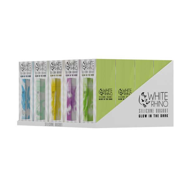 White-Rhino-Silicone-Dugout-Glow-in-the-Dark-Assorted-Colors-20CT-Display-Angle.