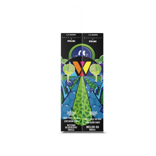 Wonderbrett x Sugar THCP/THCB/D8/D10 Live Resin 3.5G Disposable - 2PK (7g Total) Beyond Blueberry Melon OG