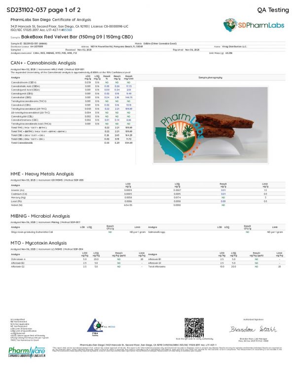 D9-Hi D9 Red Velvet Cookie Bar - 300MG