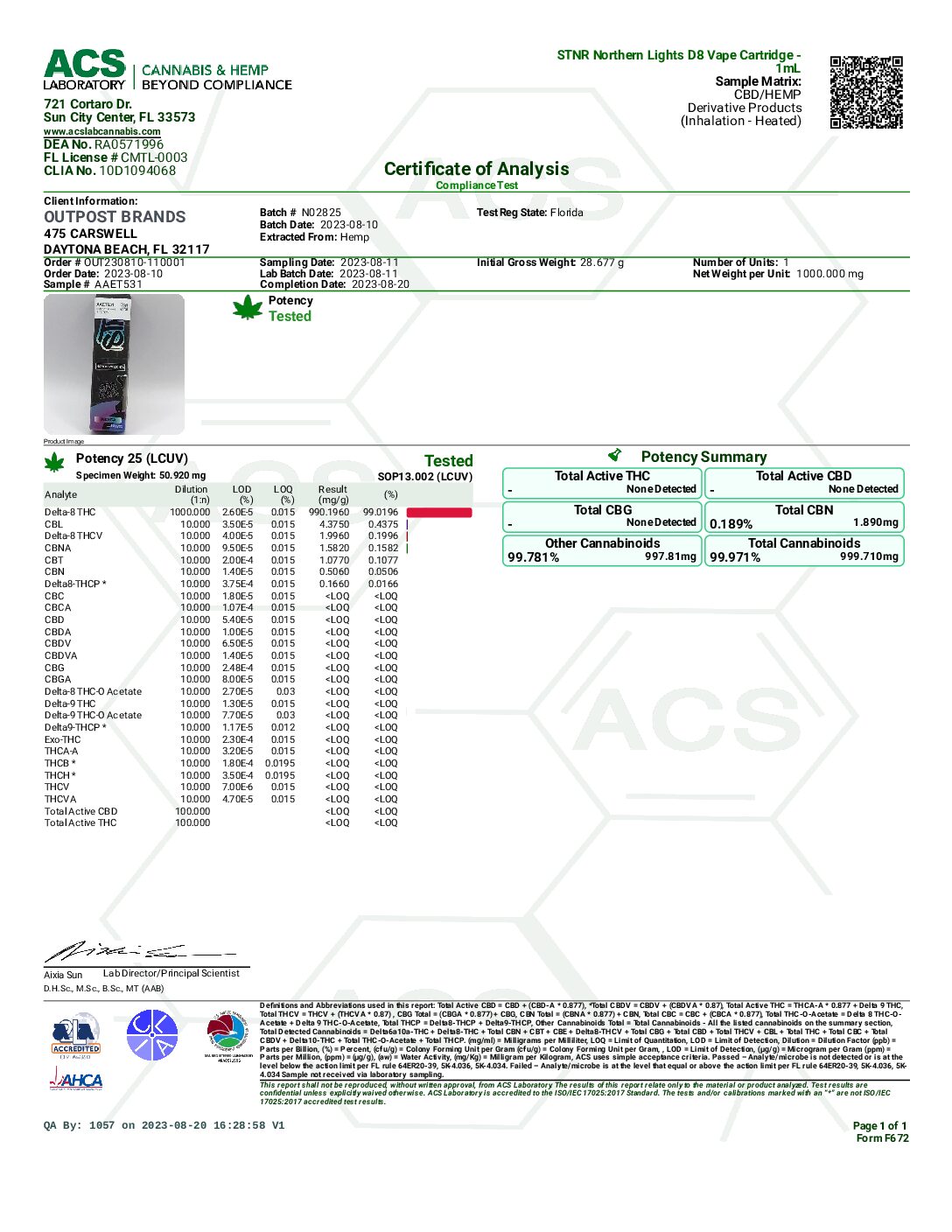 STNR Delta-8 Cartridge - 1G