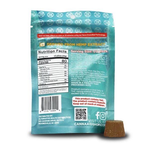 CannaAid D9/THC 150MG Peanut Butter Cup Bag