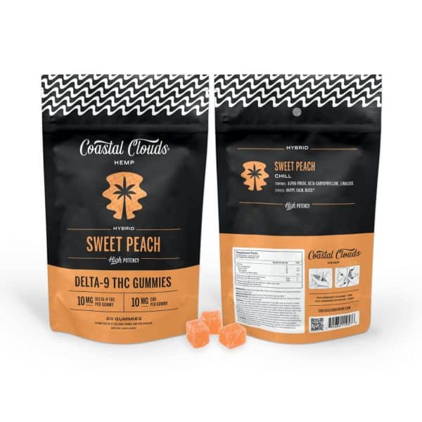 Coastal Clouds D9/THC Gummies Peach Hybrid