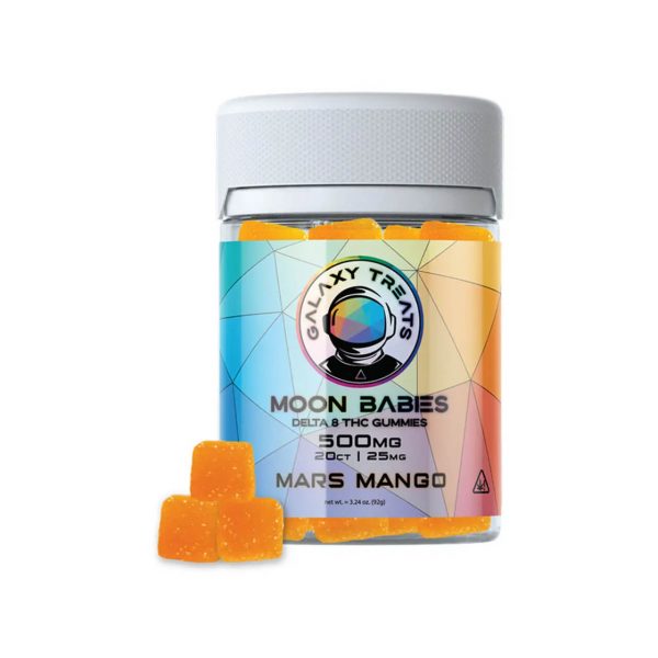 Galaxy Treats Moon Babies D8 Gummies 500MG Mars Mango