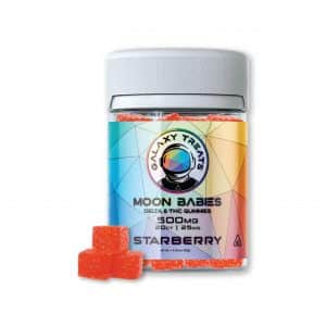 Galaxy Treats Moon Babies D8 Gummies 500MG Strawberry