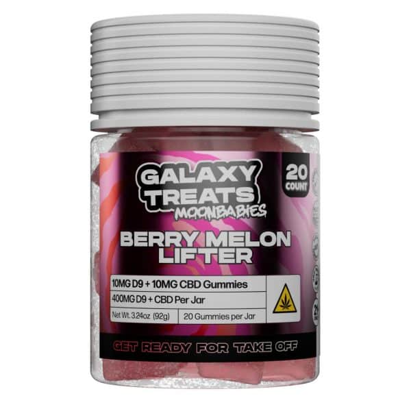 Galaxy Treats Moon Babies D9/CBD Gummies 400MG Berry Melon