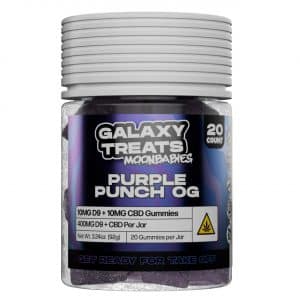 Galaxy Treats Moon Babies D9/CBD Gummies 400MG Purple Punch