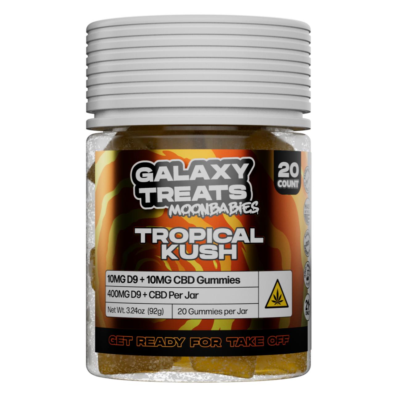 Galaxy Treats Moon Babies D9/CBD Gummies 400MG Tropical Kush