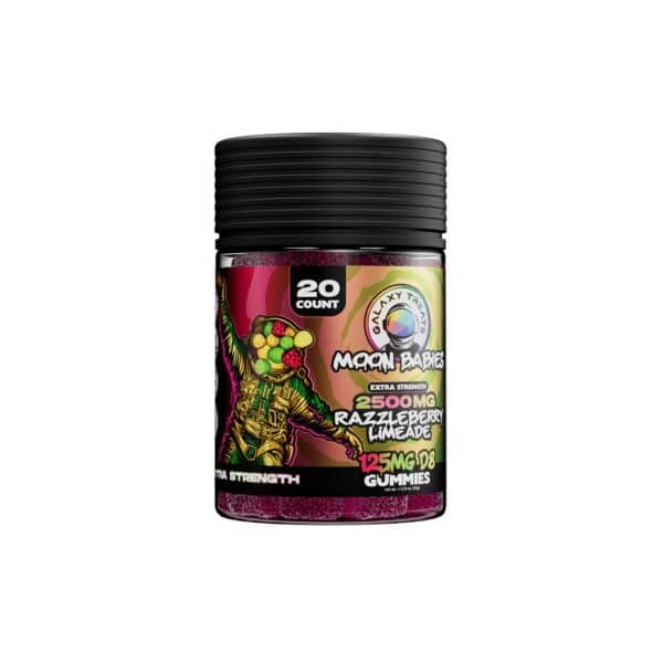 Galaxy Treats Moon Babies Extra Strength D8 Gummies 2500MG Razzberry