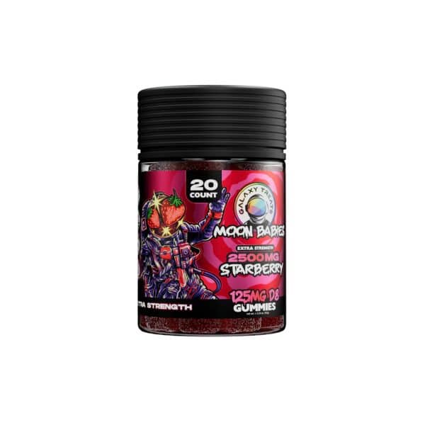 Galaxy Treats Moon Babies Extra Strength D8 Gummies 2500MG Strawberry
