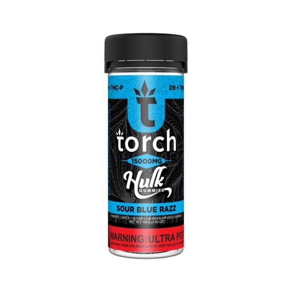 Torch D9/THC-P Hulk Live Resin Gummies 15000MG Sour Blue Razz