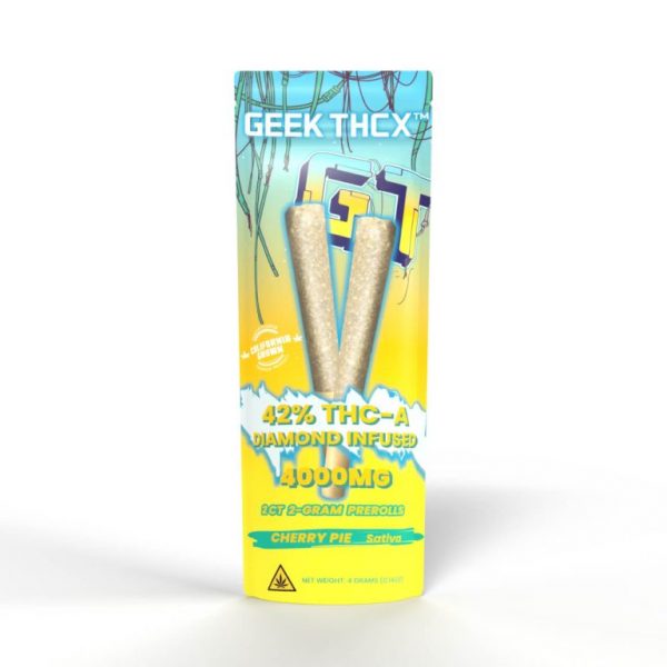 Geek THCX THC-A Diamond Infused Prerolls 4G 2CT