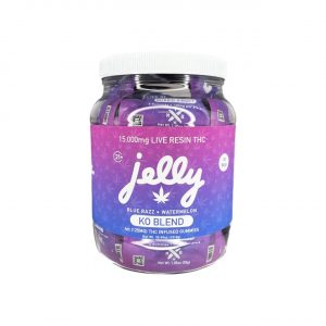 Jelly KO Blend Live Resin THC Gummies 15000MG – Blue Razz/Watermelon