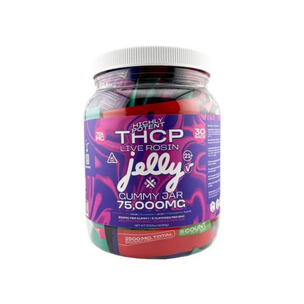 Jelly THCP High Potent Live Rosin Gummy Jar 75000MG-Blueberry Drip