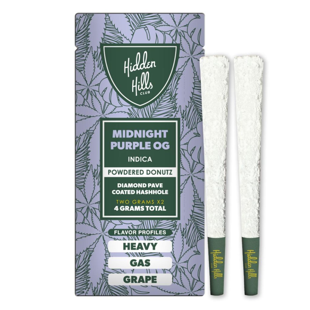 Hidden Hills Powdered Donutz Diamond Hash Hole Prerolls 4G 2CT