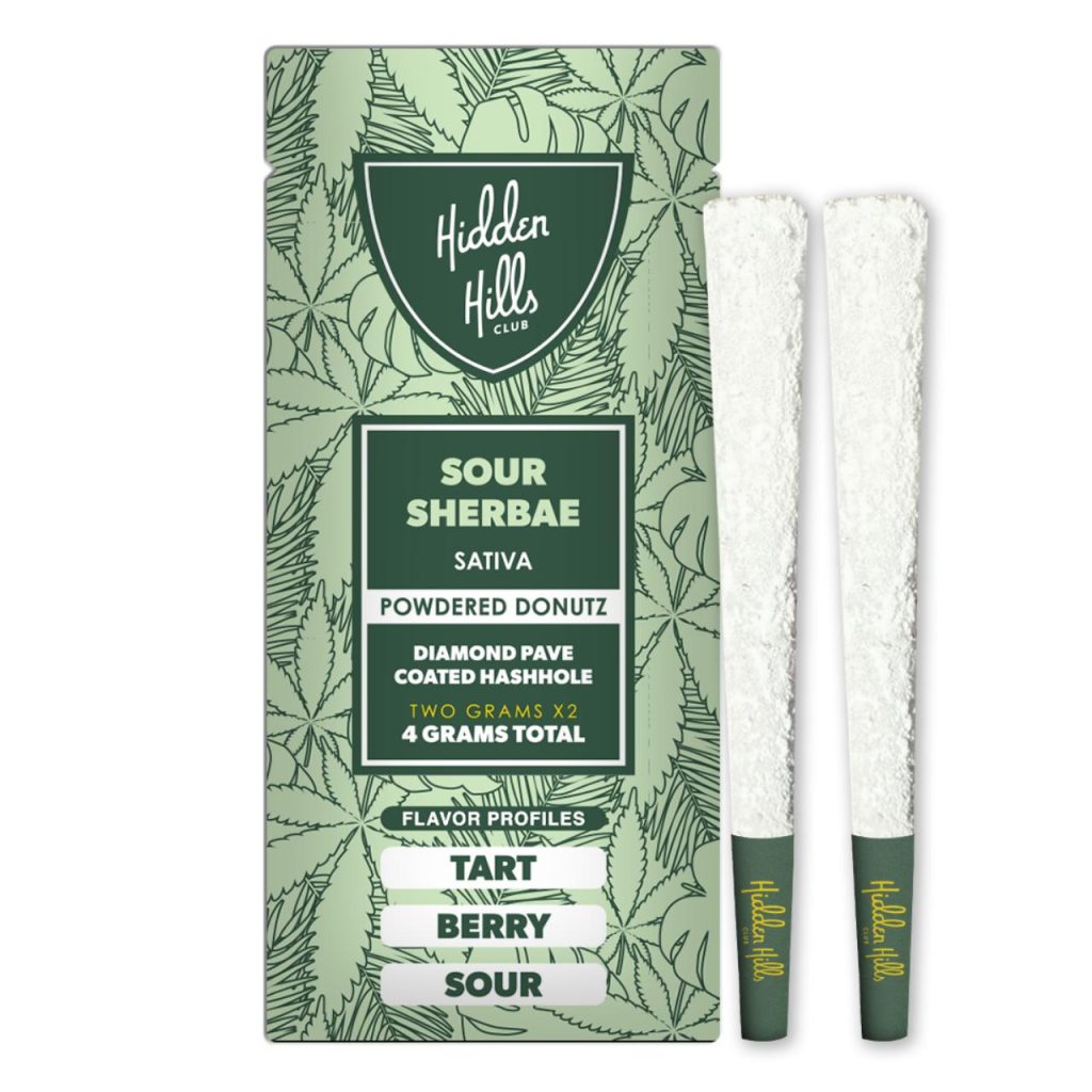 Hidden Hills Powdered Donutz Diamond Hash Hole Prerolls 4G 2CT