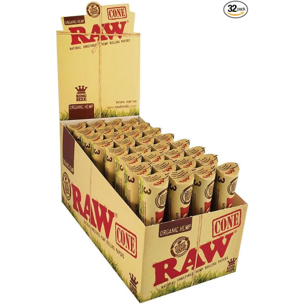 RAW-Cones-King-Size-Pack-of-32-Organic-Hemp