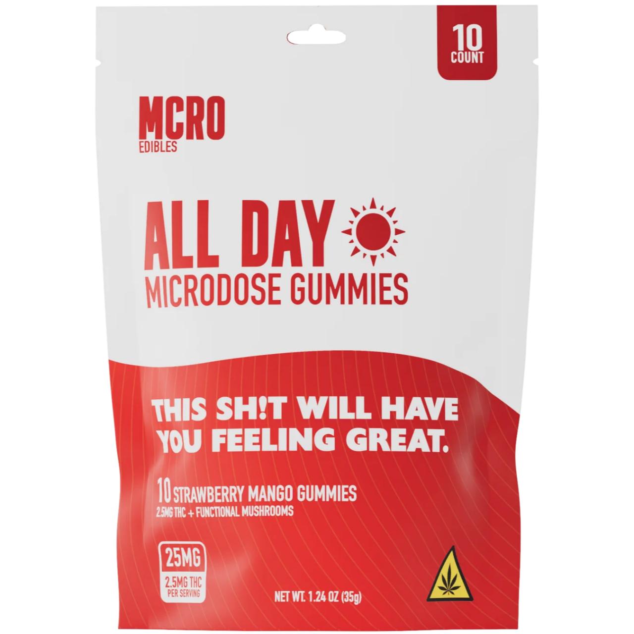 MCRO Microdose Gummies All Day 25MG – Strawberry Mango