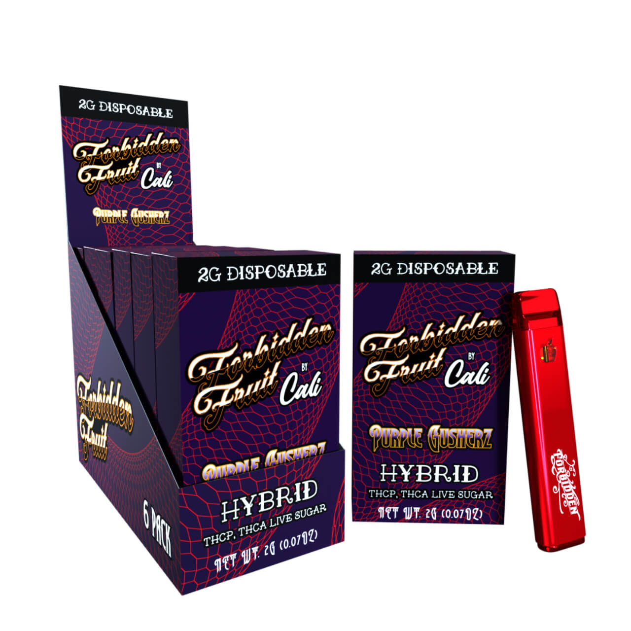 Forbidden Fruit by Cali Extrax THC-P/THC-A Live Sugar Resin Disposable – 2G Purple Gusherz