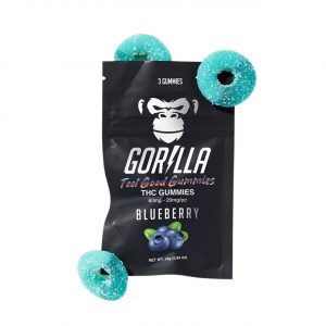 Gorilla Delta 9 THC Gummies 60MG 3PC blueberry