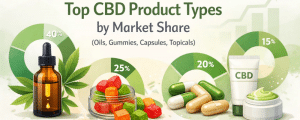 Top CBD Product Types by Market Share (Oils, Gummies, Capsules, Topicals)