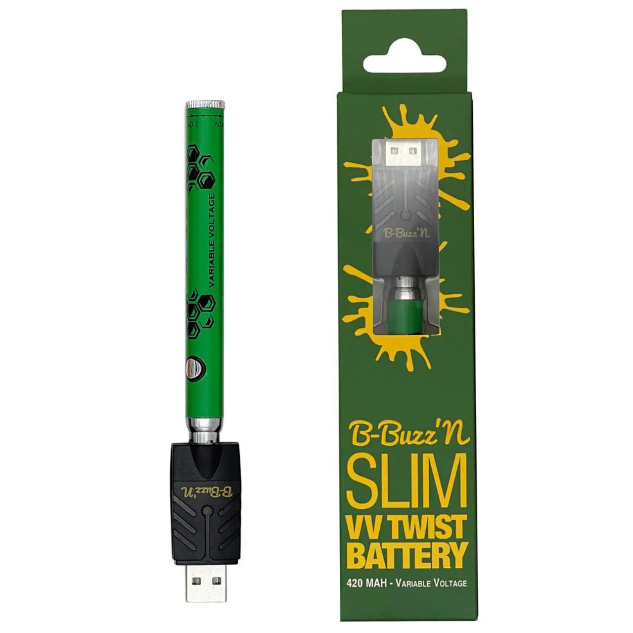 B-Buzz’n Slim VV Twist 420MAH Variable green