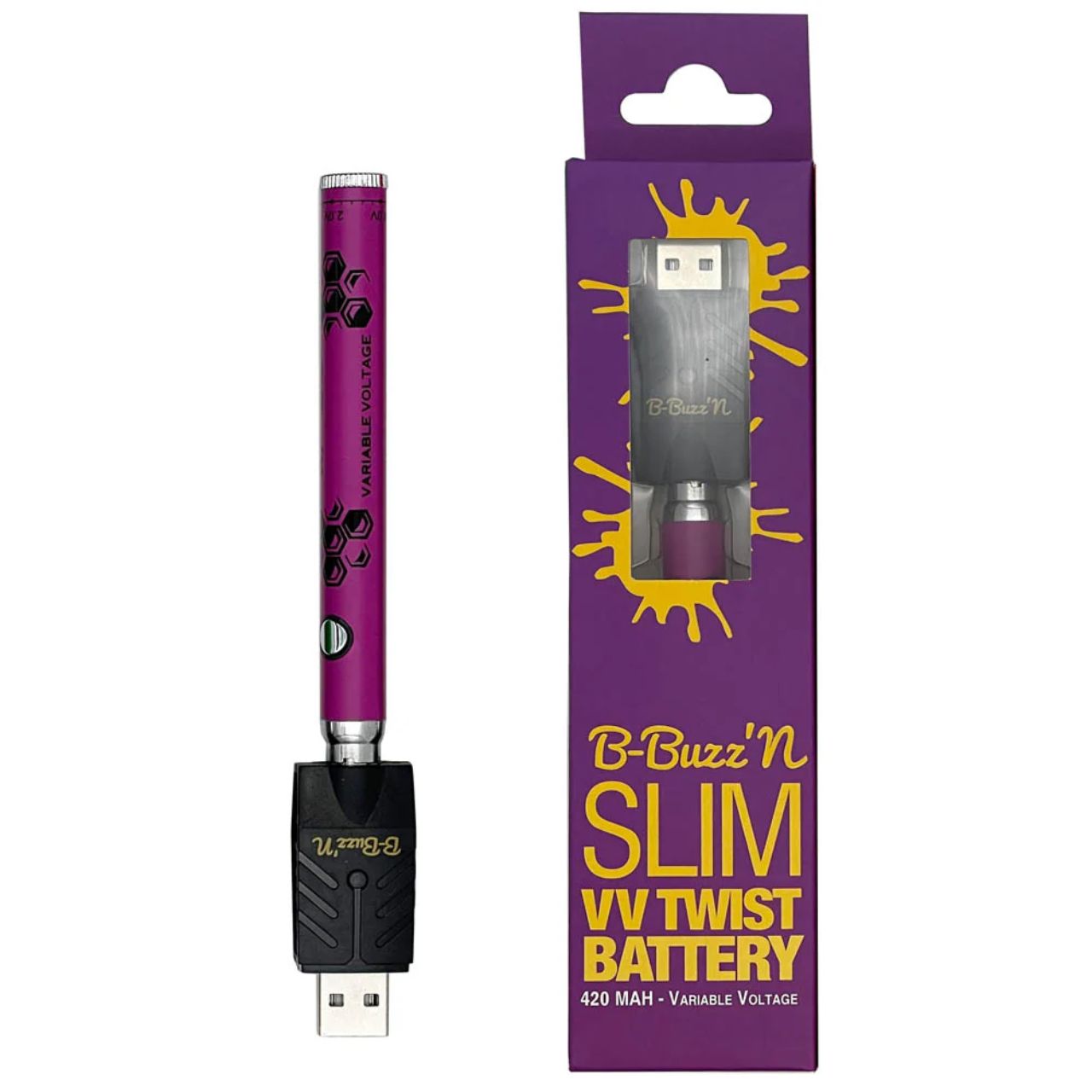 B-Buzz’n Slim VV Twist 420MAH Variable purple