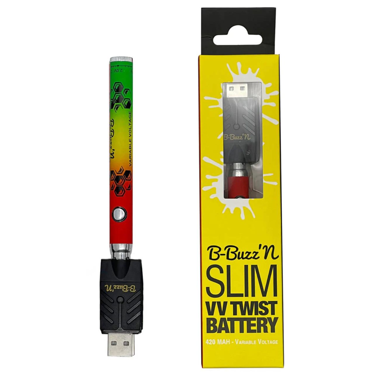 B-Buzz’n Slim VV Twist 420MAH Variable rasta