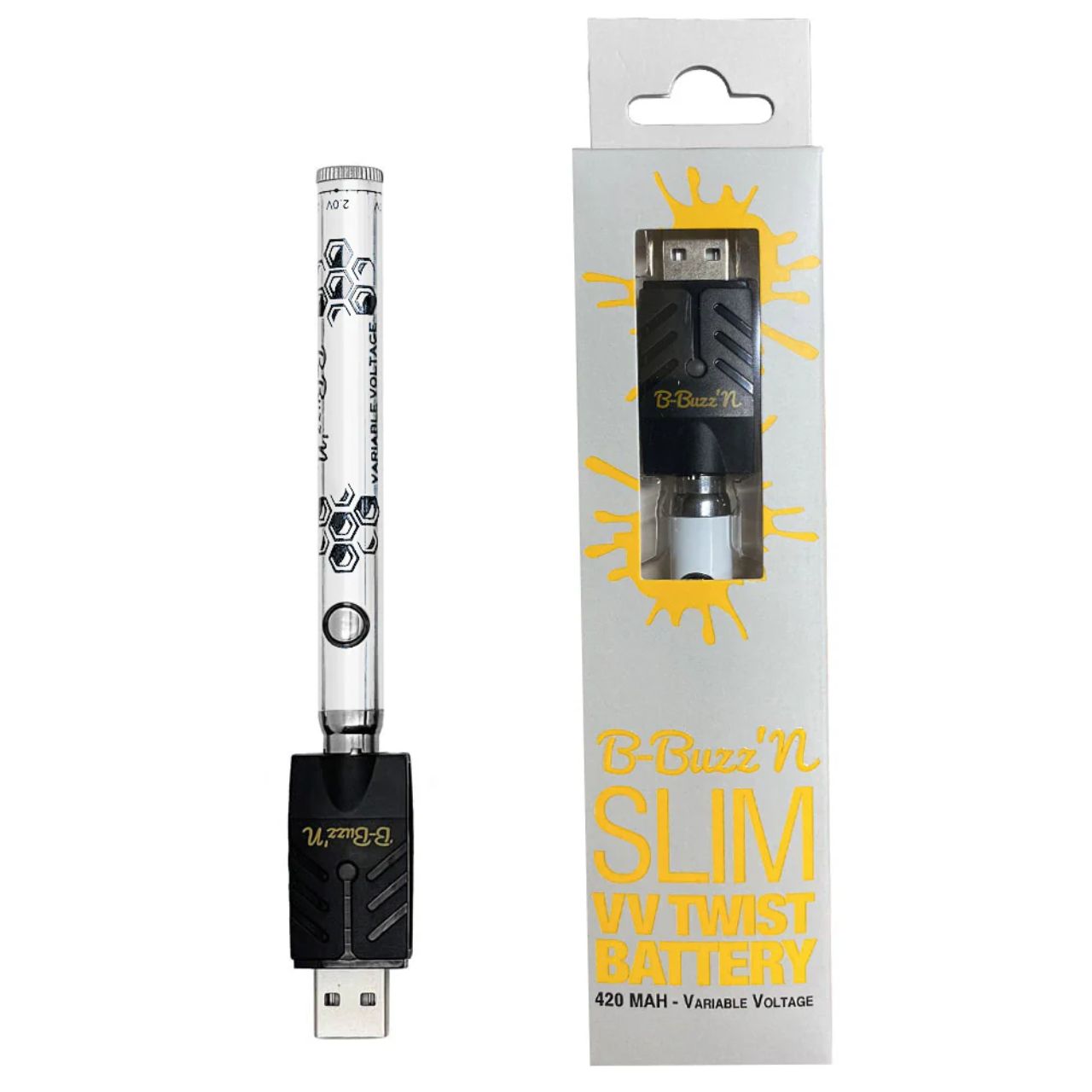B-Buzz’n Slim VV Twist 420MAH Variable white
