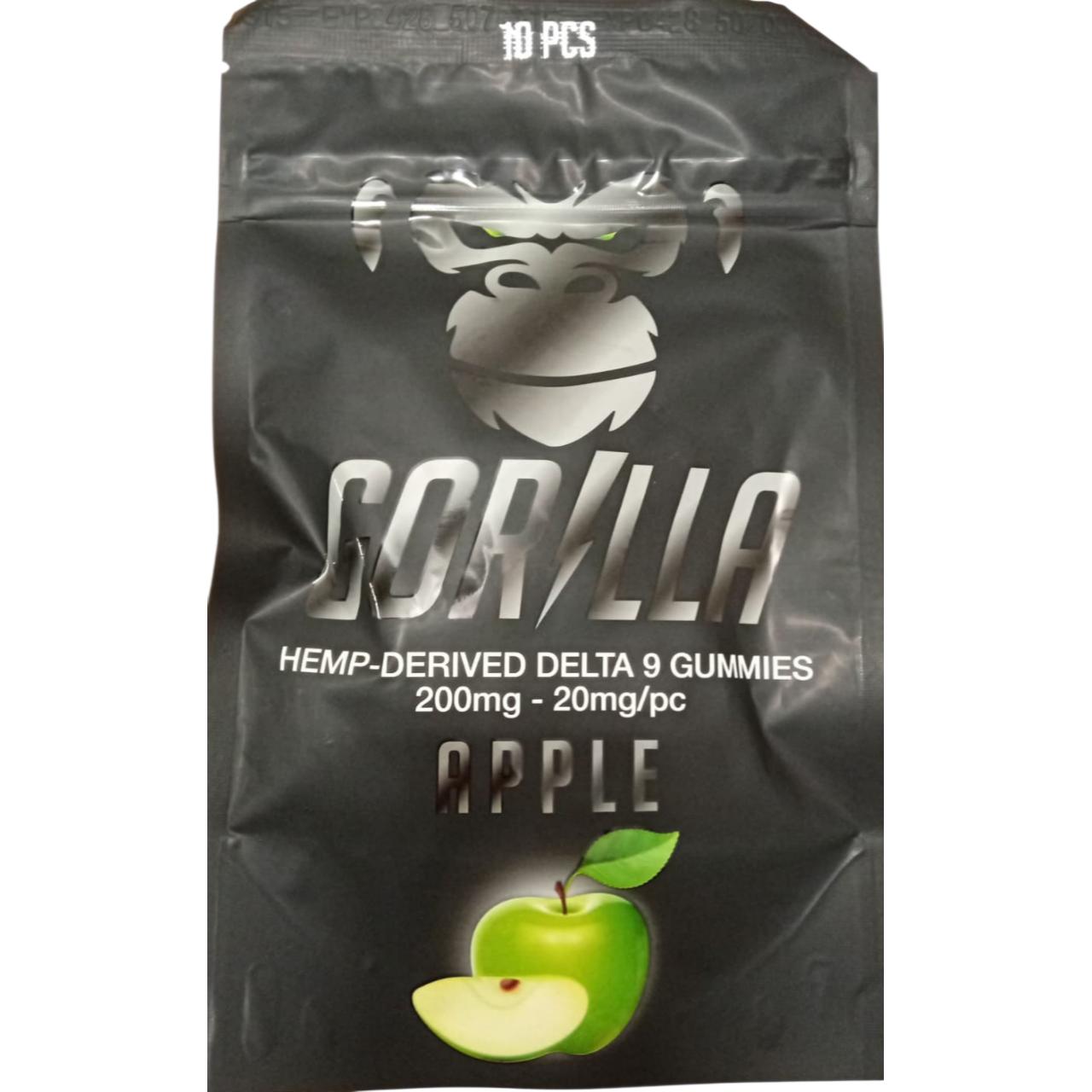 Gorilla Delta 9 THC Gummies 200MG apple