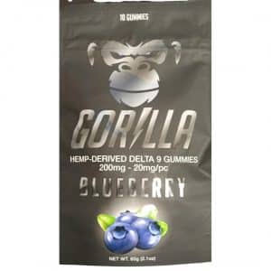 Gorilla Delta 9 THC Gummies 200MG blueberry