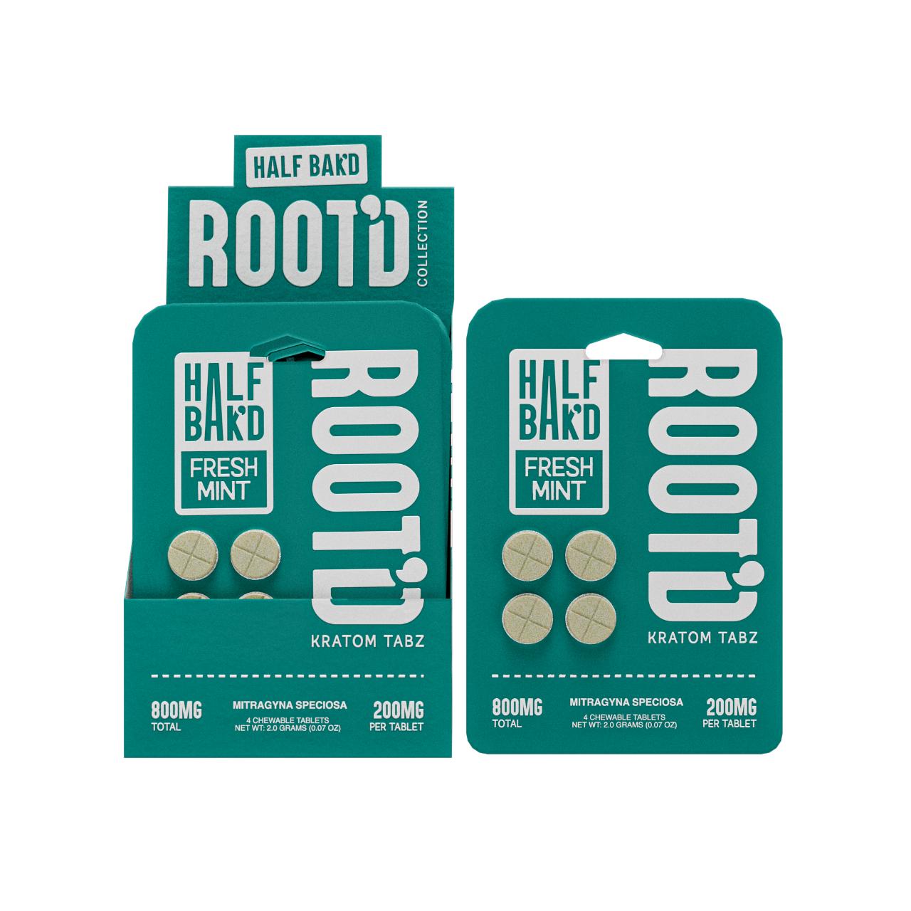 Half Bak’d ROOT’D Kratom Tablets 4CT fresh mint