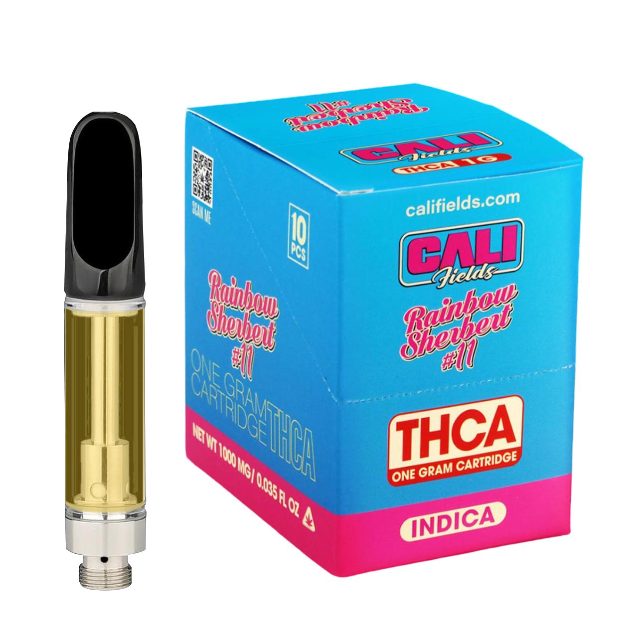 Cali Fields THCA Cartridge 1G Rainbow Sherbet1 Indica