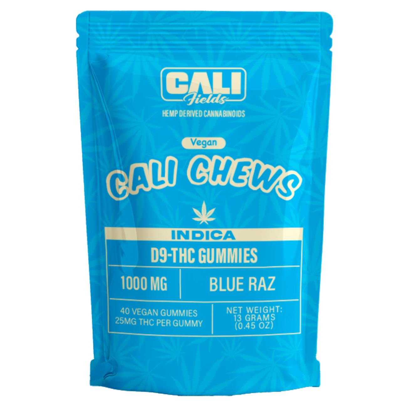 Cali Fields Vegan Cali Chew Gummies 1000MG-40CT blue razz indica