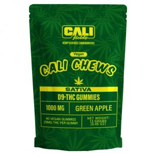 Cali Fields Vegan Cali Chew Gummies 1000MG-40CT green apple sativa