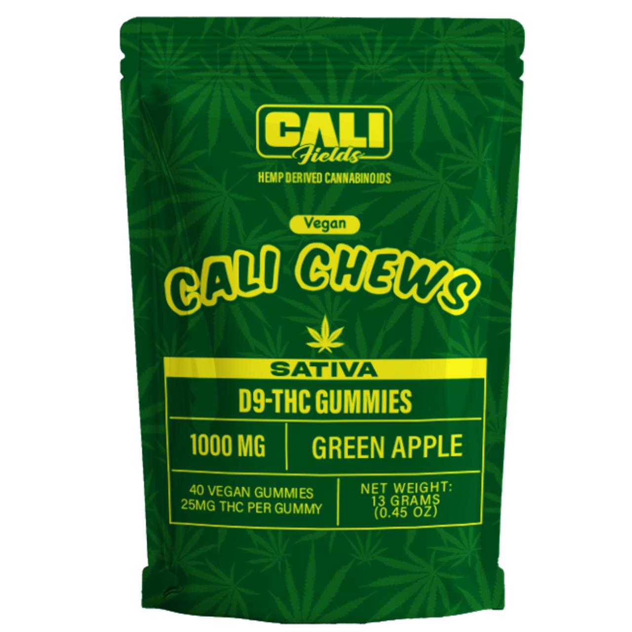 Cali Fields Vegan Cali Chew Gummies 1000MG-40CT green apple sativa