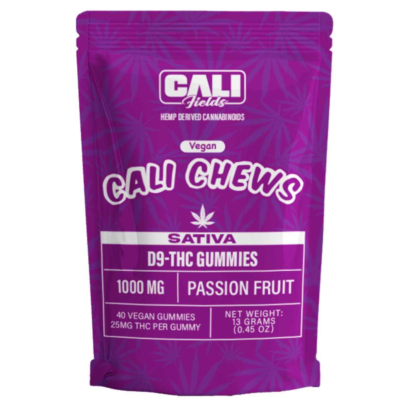 Cali Fields Vegan Cali Chew Gummies 1000MG-40CT passion fruit sativa