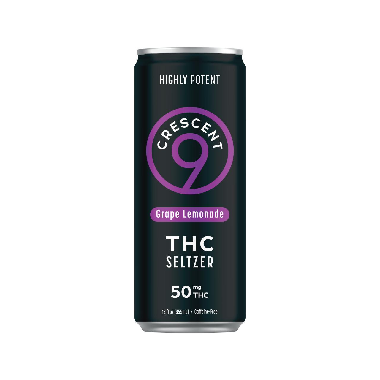 Crescent 9 THC Seltzer 12 OZ Grape Lemonade