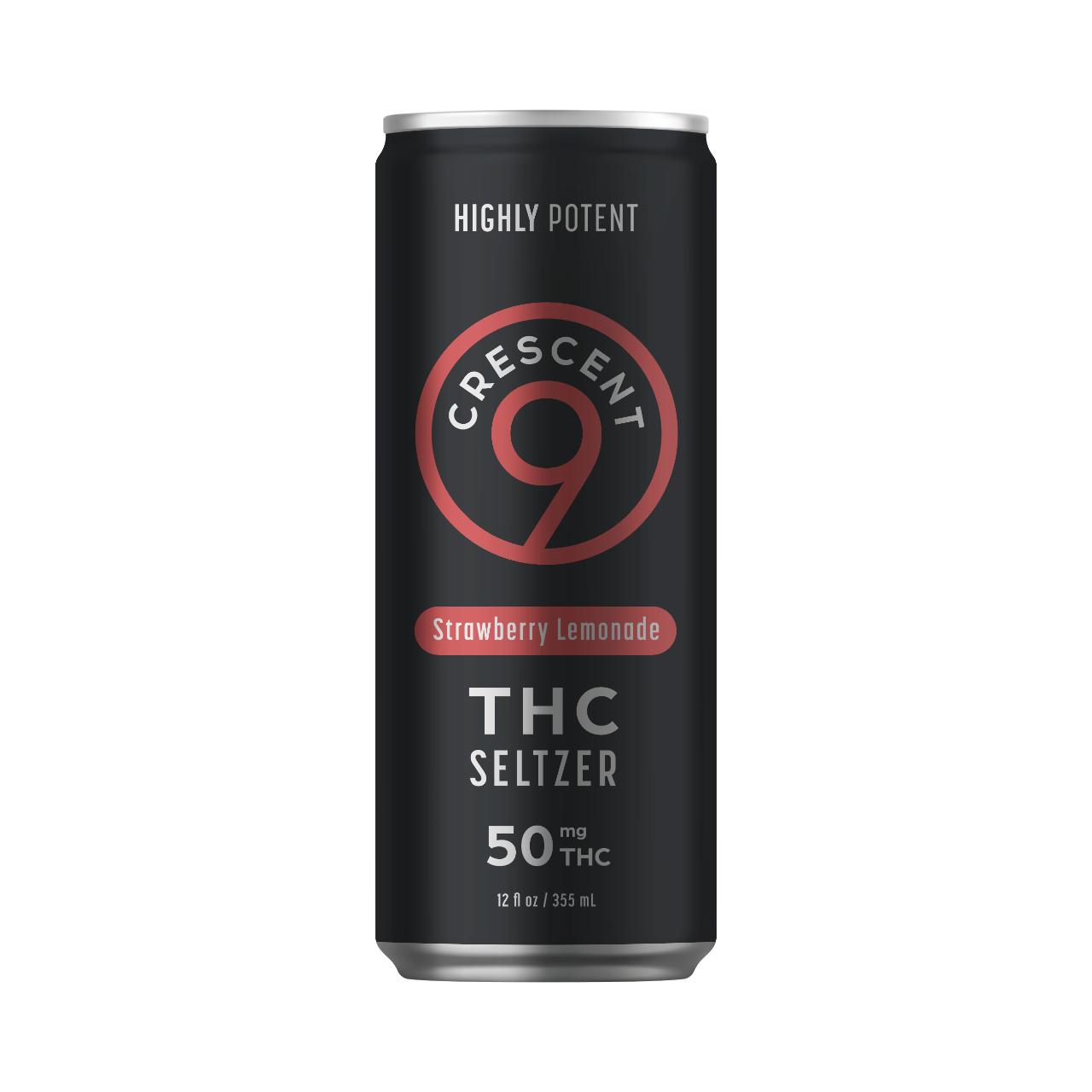 Crescent 9 THC Seltzer 12 OZ Strawberry Lemonade