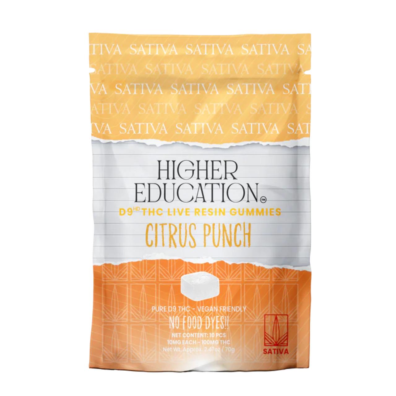 Higher Education D9 Live Resin Gummies 100MG-10CT