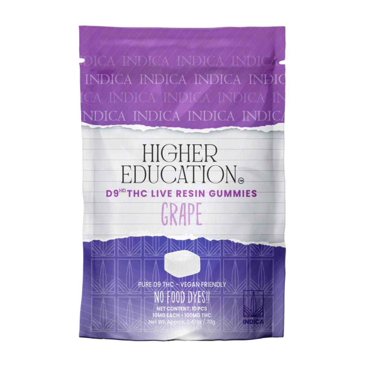 Higher Education D9 Live Resin Gummies 100MG-10CT