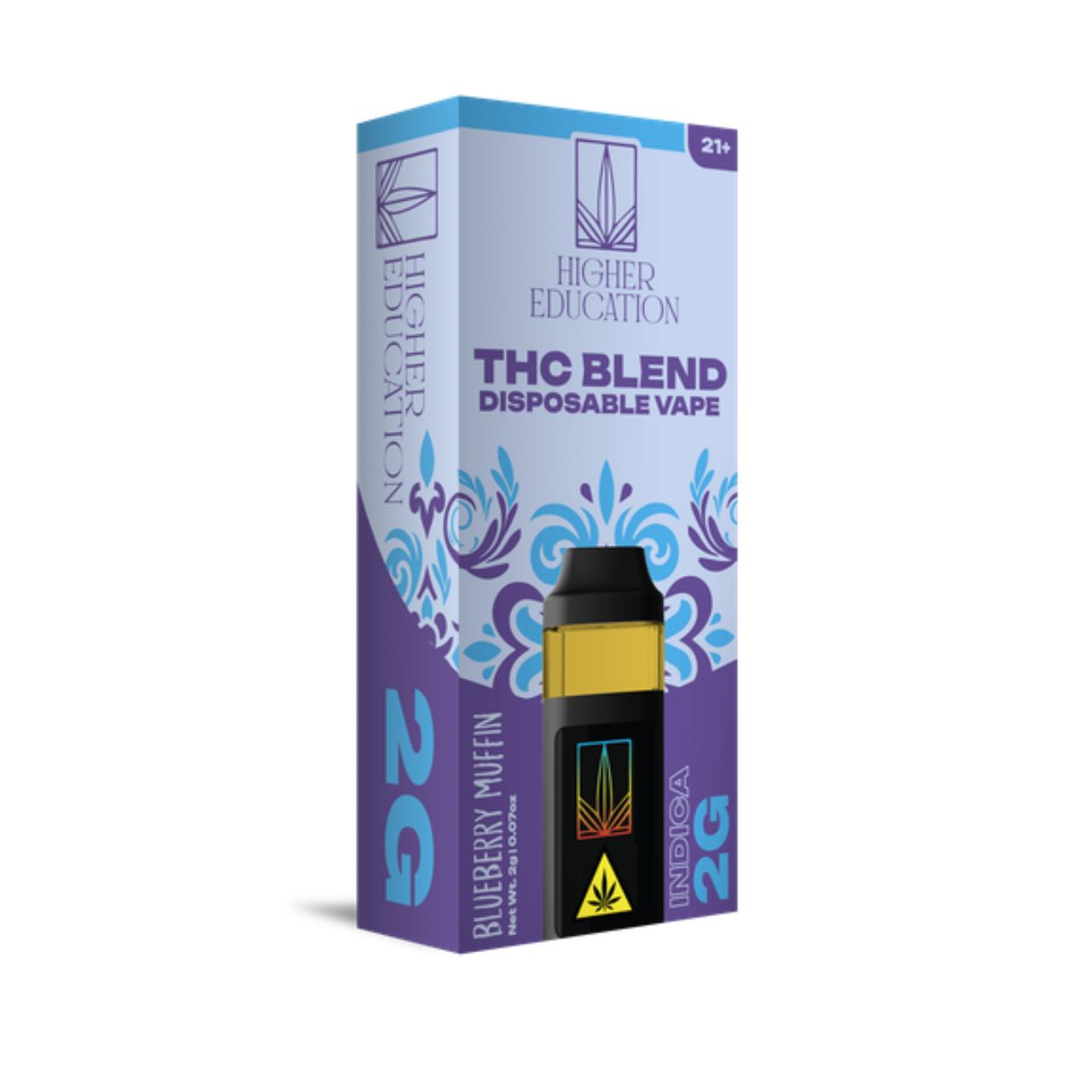 Higher Education THC Blend Disposable 2G Blueberry Muffin Indica