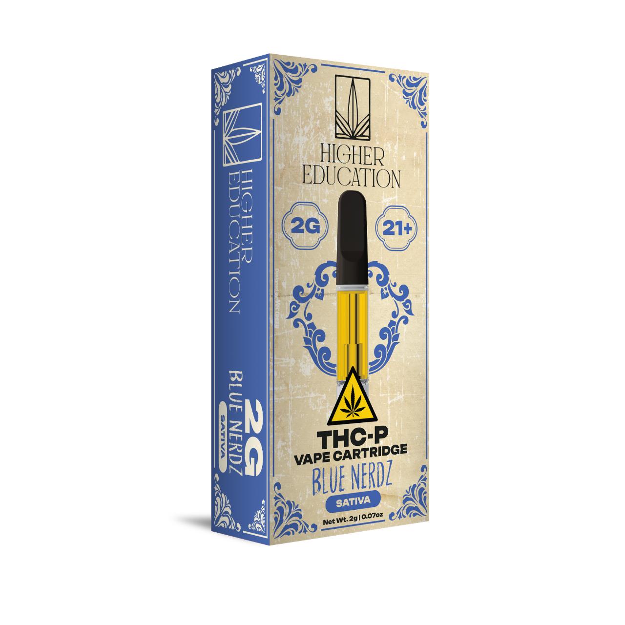 Higher Education THCP Vape Cartridges 2G blue nerdz sativa