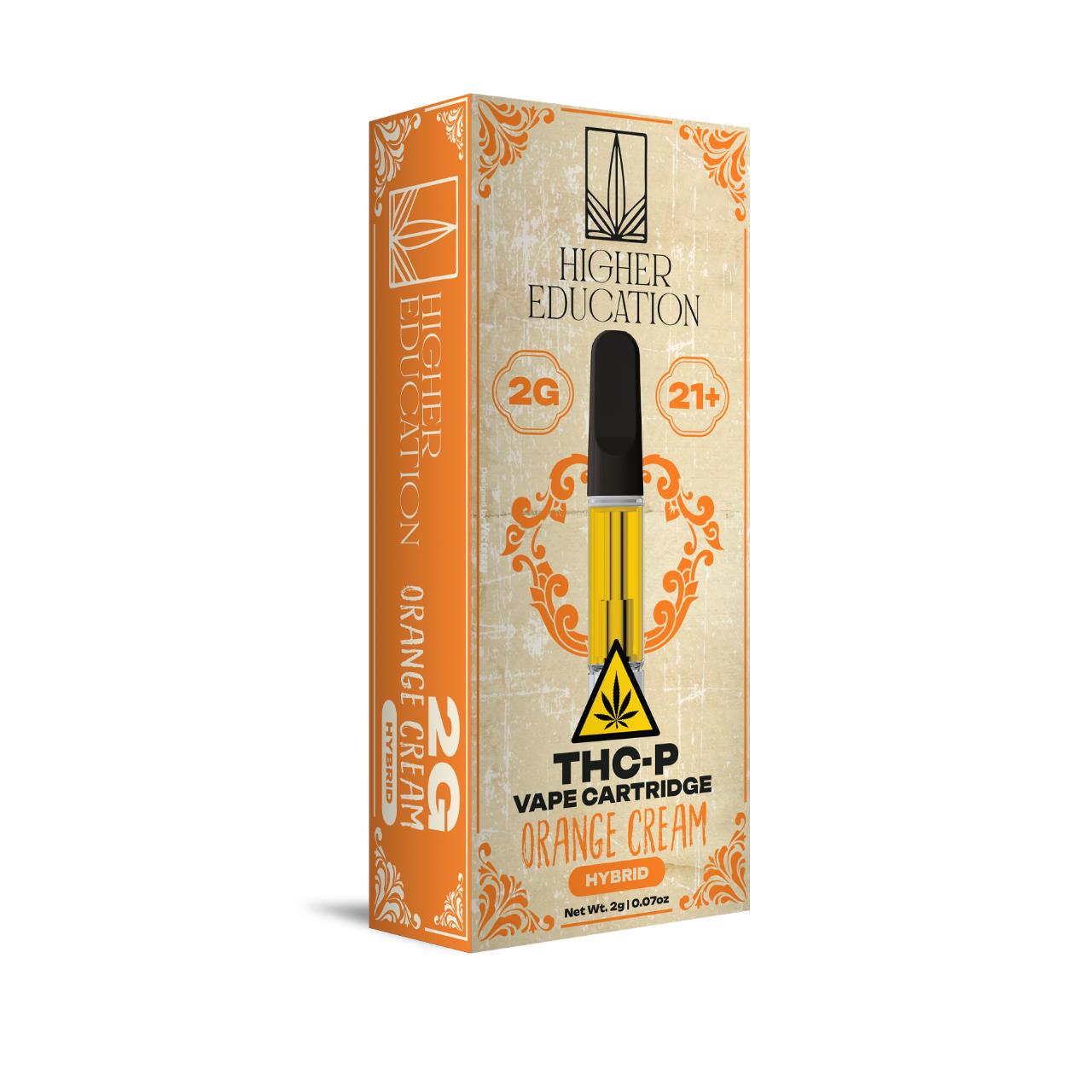 Higher Education THCP Vape Cartridges 2G orange Cream Hyrbid