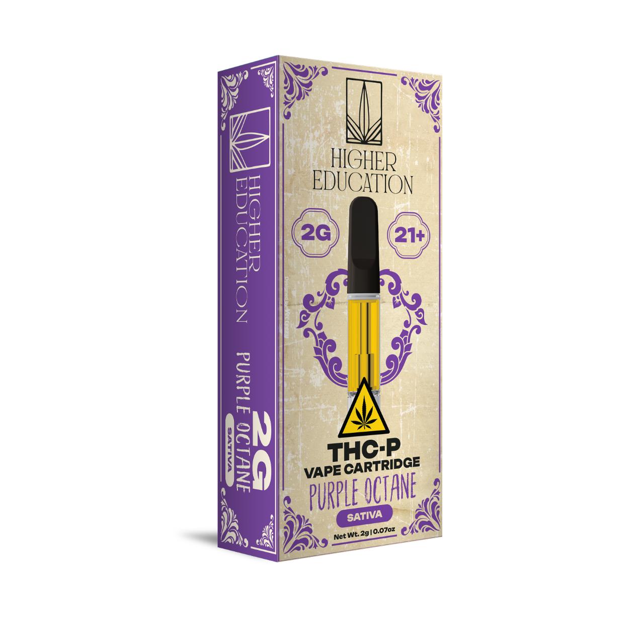 Higher Education THCP Vape Cartridges 2G Purple Octance Sativa